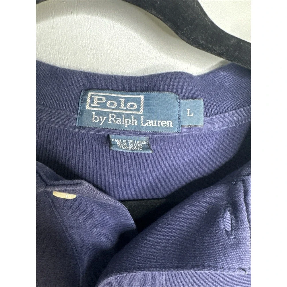Polo Ralph Lauren Mens Navy Blue Short Sleeve‎ Polo Shirt Red horse Size Large
